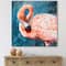 Designart - Pink Flamingos In Blue Water II - Farmhouse Canvas Wall Art Print